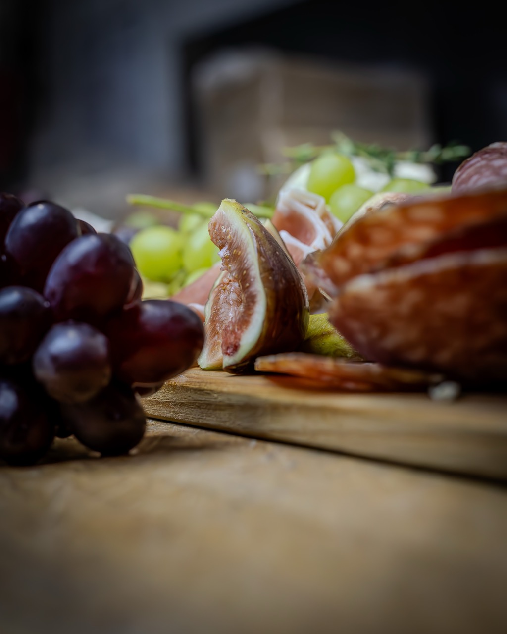 A close-up of fresh fruit and bread.